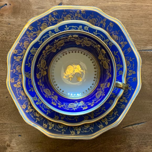 Vintage 1940's Schwarzenhammer Bavaria-Set of Three-Cup, Saucer, Dessert Plate - Picture 2 of 14